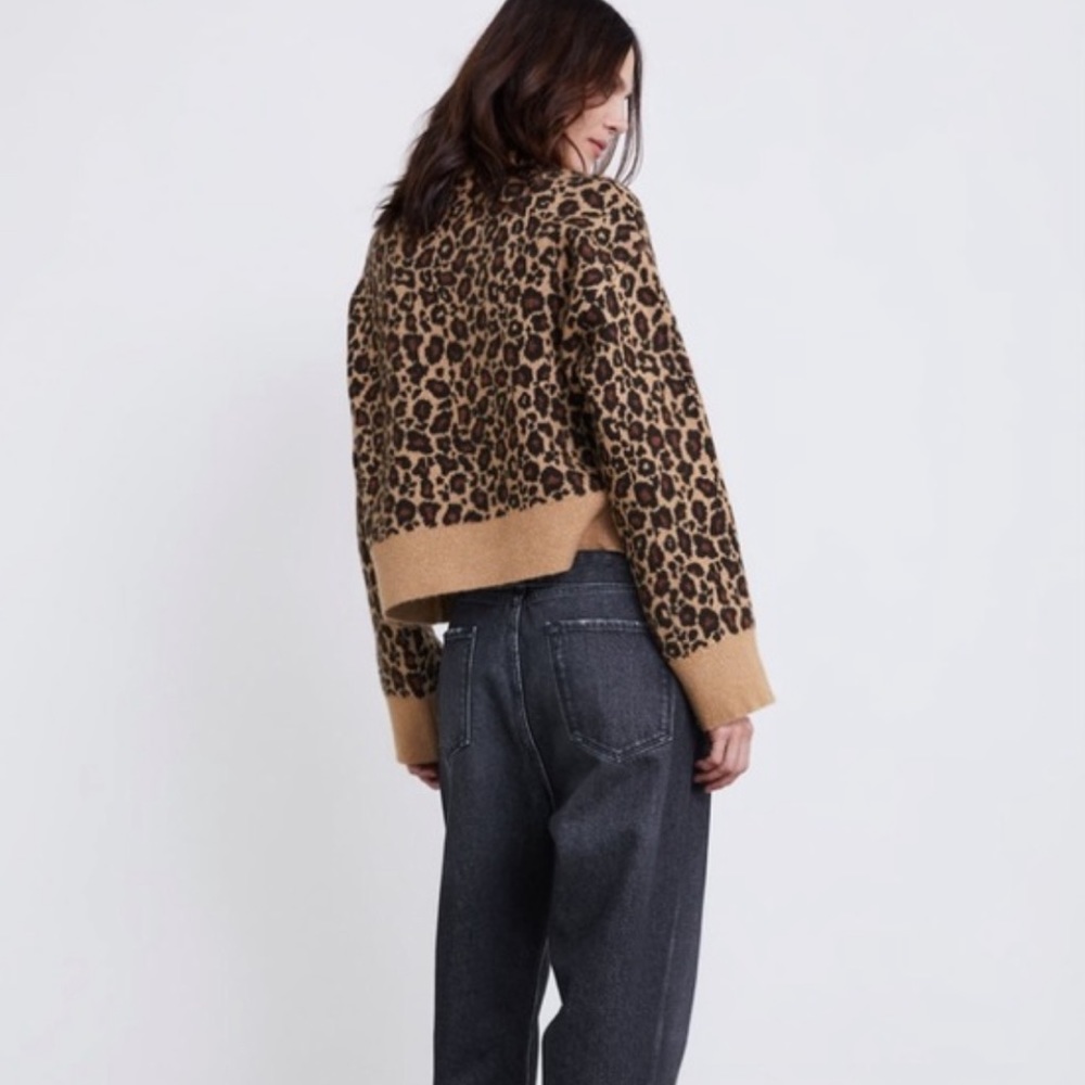 Zara Oversized Leopard Print Knit Sweater - Picture 11 of 14